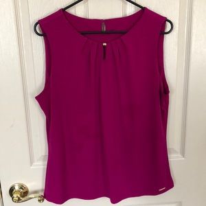 Magenta Blouse with Gold Detailing
